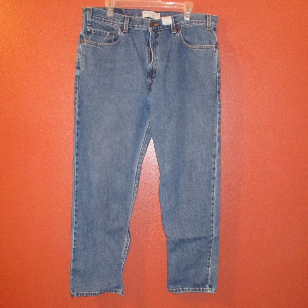 Levi Jeans Strauss Signature Men Size 38x29 Pocket Outdoor Work Denim Blue Jeans